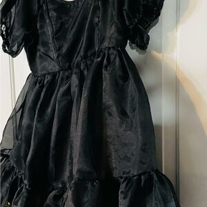 Torn & Fable Hot Topic Organza Tiered Elegant Black Dress